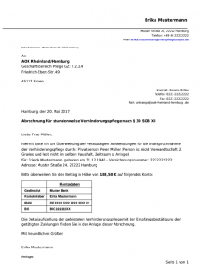 Antrag und Abrenchung Verhinderungspflege